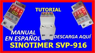 ▷🥇SINOTIMER SVP916 MANUAL TUTORIAL EL MAS BARATO SOBRETENSIONES PERMANENTE Y TRANSITORIO PASO A [upl. by Ayrb]