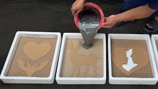 Unique Cement Craft Ideas for Garden Decoration  Artwork from cement and cardboard How to make pot [upl. by Ailisab712]