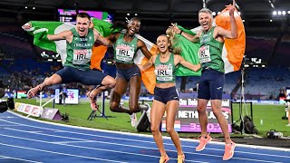 Everything we dream of  Irelands 4 x 400m mixed relay team react to European gold win [upl. by Letitia]