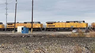 Union Pacific YFW82 with Dash 9 Duo amp BNSF Power at North Yard November 3 2024 [upl. by Halladba]