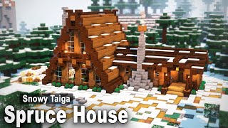 Minecraft How to build a Winter Spruce House  Easy Tutorial [upl. by Alleunam489]