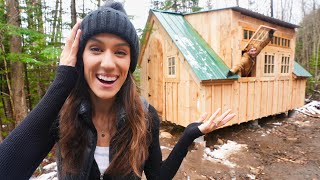 ITS DONE We Built Our Dream Tiny Home in the Woods [upl. by Kellene]