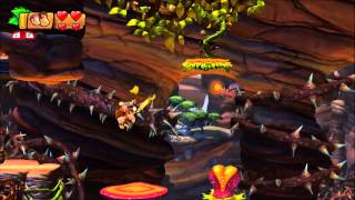 Donkey Kong Country Tropical Freeze  100 Walkthrough  3B Bramble Scramble Puzzle and KONG [upl. by Erinna]