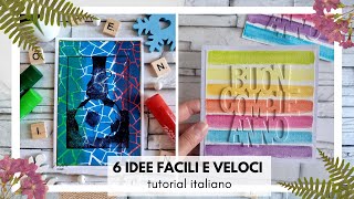 15  6 BIGLIETTI di auguri FAI DA TE FACILI e VELOCI 2022 card making tutorial italiano [upl. by Denton]