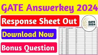 Gate Result 2024  gate response sheet 2024  gate answer key out [upl. by Crocker]