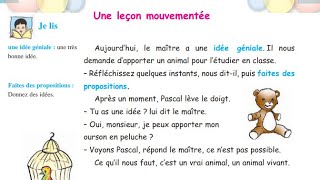 Lecture de texte  Une leçon mouvementée  5éme année [upl. by Latsirhc91]