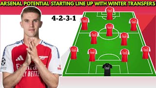 🚨 Arsenal Potential Starting line up with transfers  winter transfer window 2025✅✅ [upl. by Kakalina413]