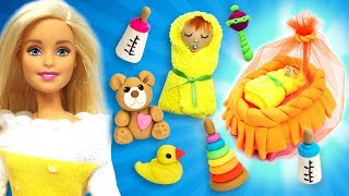 DIY Miniature Baby Play Doh Barbie Baby Toys Crafts [upl. by Albright526]