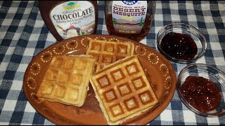 Waffles con Harina de Hotcakes  SinPretextos [upl. by Nappy613]