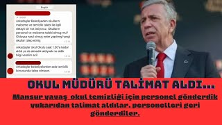 MANSUR YAVAŞ OKULA TEMİZLİK PERSONELİ GÖNDERDİK YUKARIDAN TALİMAT GELDİ PERSONELİ GERİ YOLLADILAR [upl. by Nesyla]