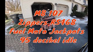 Zippers RS468 Cam Fuel Moto 212 Head pipe Fuel Moto Jackpot Mufflers [upl. by Yxel]