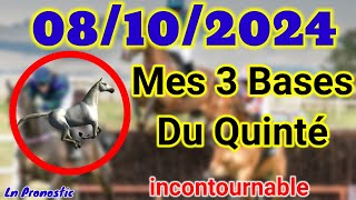 Pronostics PMU Mes 3 bases incontournable MARDI 08 OCTOBRE 2024 AUTEUIL [upl. by Inhoj]