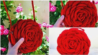 How to Crochet Flower Bag  Crochet a Stunning Flower Bag [upl. by Lleruj]