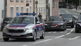 Staatsbesuch aus Kroatien VIP Eskorte Polizei Salzburg  Regierungsfahrzeuge Zagreb Kroatien [upl. by Areit]