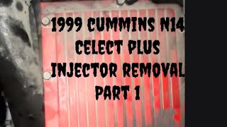 1999 cummins N14 injector replacement Part 1 [upl. by Horsey]