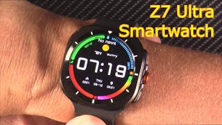 Z7 Ultra Smartwatch Blood Glucose AOD Samsung Galaxy Ultra clone [upl. by Demeyer]