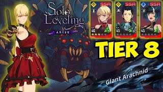 How I Beat Giant Arachnid Tier 8 Early  Full Guide amp Team Comps Solo Leveling Arise [upl. by Kitchen]