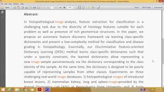 Histopathological Image Classification Using Discriminative Feature Oriented Dictionary Learning [upl. by Azil]