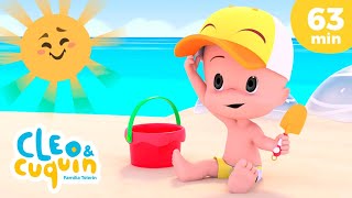 Vamos a la playa y más canciones infantiles para bebés con Cleo y Cuquín [upl. by Etnomed]