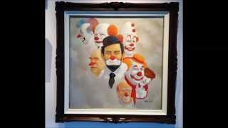 Robert Owen Clown Original Paintings for sale [upl. by Lahcym]