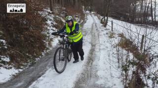 Bekloppte EBiketour extrem steil bei Schnee und Eis Action Cam sj 5000Wifi EXTERNMICROTEST [upl. by Meyers]