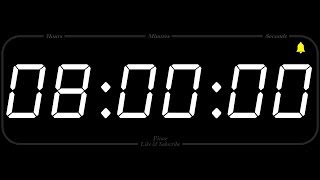 8 Hour  TIMER amp ALARM  1080p  COUNTDOWN [upl. by Jennette]