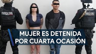 Mujer es detenida por cuarta ocasión en la colonia Hacienda Mitras en Monterrey [upl. by Nesyla496]