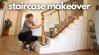 OUTDATED Staircase Gets a Much Needed Makeover  DIY Staircase Renovation  Stinky Staircase Remodel [upl. by Paris]