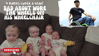 4 BABIES WHAT DAD ABOUT WORE THE WHEELS OFF HIS WHEELCHAIR  THE WOLFE PACK [upl. by Halik22]