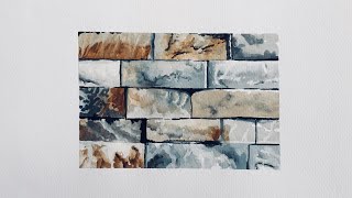 Stone Wall Texture Watercolor [upl. by Noral]