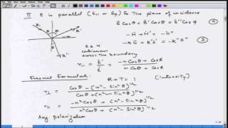 Mod03 Lec26 Optical properties of single interfaces Fresnal reflection coefficients [upl. by Rosinski]