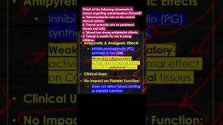 Which of the following statements is correct regarding acetaminophen Tylenol [upl. by Aikat769]