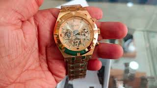 Guess Gents Watch Review  Gents Watch in Golden Multifunction [upl. by Nageet]