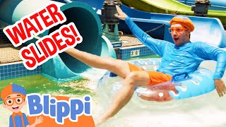 FUN Water Park Adventure with Blippi  Exploring Theme Playgrounds  Educational Videos for Kids [upl. by Eiro406]