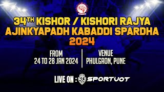 Court 1  34th Kishor  Kishori Rajya Ajinkyapadh Kabaddi Spardha 2024 [upl. by Aicrop]