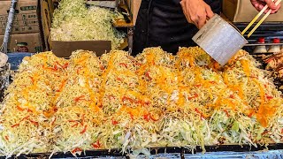 japanese street food  hiroshima style okonomiyaki お好み焼き  hiroshimayaki [upl. by Akkin24]