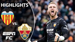 Cillessen’s UNBELIEVABLE save gives Valencia the win vs Elche  LaLiga Highlights  ESPN FC [upl. by Lraed]