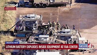 Lithium battery explodes inside equipment at FAA center [upl. by Emilia]