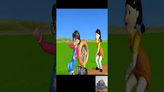 Troll Game  Scary Teacher 3D Slopes Wooden Wheel Level Max Jump Up 5 Times Challenge shorts [upl. by Wyler19]