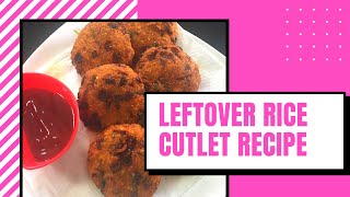 Leftover rice cutlet recipe  cutlet recipe  5 minutes rice cutlets [upl. by Eikcid124]