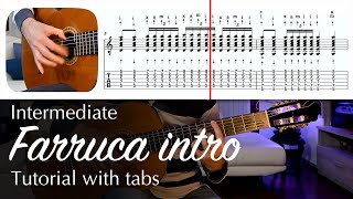 Flamenco Guitar Tutorial  Farruca introduction etude  with tabs amp score Rasgueado [upl. by Ahcila]