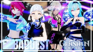 【MMDGenshin Impact】 KDA  THE BADDEST  Cryo Queens ❄ [upl. by Aicenev379]