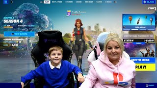 After School 9 Year Old Kid amp His Mum Saying ALL 1000 Fortnite Skins in His Very EXPENSIVE Locker [upl. by Ellan]