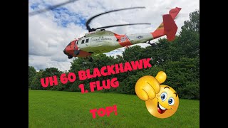 Amewi UH60 BlackHawk US Coast Guard1 Flug [upl. by Acinyt970]