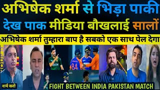 Pak media shocked 😳 to seeing Abhishek Sharma fight vs Pak  Ind beat pak  Abhishek vs Shufiyan [upl. by Senoj379]