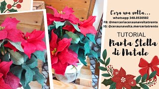 TUTORIAL PIANTA STELLA DI NATALE IN PANNOLENCI  FATTO A MANO [upl. by Barbe]