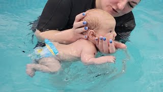 Sati is 2 months old  First time in the pool [upl. by Tristan]