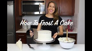 How To Frost A Cake  A Beginners Guide  CHELSWEETS [upl. by Nalani696]