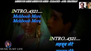 Mehboob Mere Mehboob Mere Karaoke With Scrolling Lyrics Eng amp हिंदी [upl. by Neram]