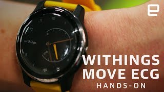 Withings Move ECG HandsOn A Smartwatch with a Useful Twist at CES 2019 [upl. by Aihsikal]